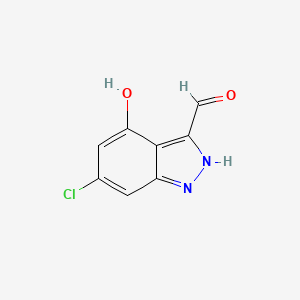 molecular formula C8H5ClN2O2 B3295151 6-Chloro-4-hydroxy-1H-indazole-3-carbaldehyde CAS No. 887569-72-4