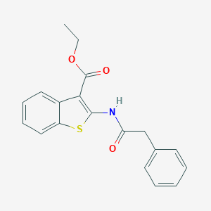 molecular formula C19H17NO3S B329516 Ethyl 2-[(phenylacetyl)amino]-1-benzothiophene-3-carboxylate 