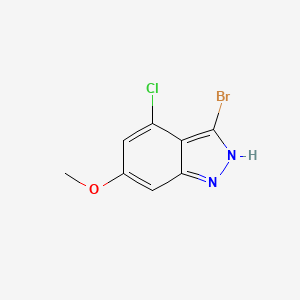 molecular formula C8H6BrClN2O B3295185 3-Bromo-4-chloro-6-methoxy-1H-indazole CAS No. 887569-99-5