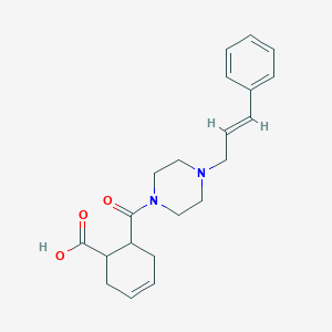 molecular formula C21H26N2O3 B329521 6-({4-[(2E)-3-phenylprop-2-enyl]piperazin-1-yl}carbonyl)cyclohex-3-ene-1-carboxylic acid 