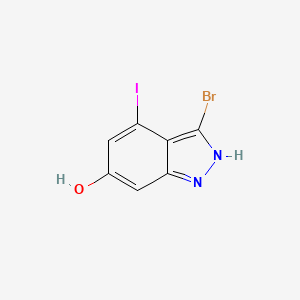 molecular formula C7H4BrIN2O B3295213 3-Bromo-4-iodo-1H-indazol-6-ol CAS No. 887570-23-2