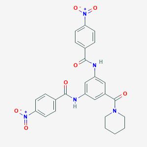 molecular formula C26H23N5O7 B329522 4-nitro-N-[3-({4-nitrobenzoyl}amino)-5-(1-piperidinylcarbonyl)phenyl]benzamide 