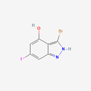 molecular formula C7H4BrIN2O B3295235 3-Bromo-4-hydroxy-6-Iodoindazole CAS No. 887570-41-4