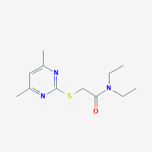 molecular formula C12H19N3OS B329529 2-[(4,6-dimethyl-2-pyrimidinyl)sulfanyl]-N,N-diethylacetamide 