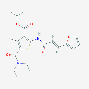 molecular formula C21H26N2O5S B329530 Isopropyl 5-[(diethylamino)carbonyl]-2-{[3-(2-furyl)acryloyl]amino}-4-methyl-3-thiophenecarboxylate 