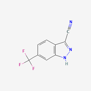 molecular formula C9H4F3N3 B3295305 6-(Trifluoromethyl)-1H-indazole-3-carbonitrile CAS No. 887577-45-9