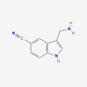 molecular formula C10H9N3 B3295317 1H-Indole-5-carbonitrile, 3-(aminomethyl)- CAS No. 887581-10-4