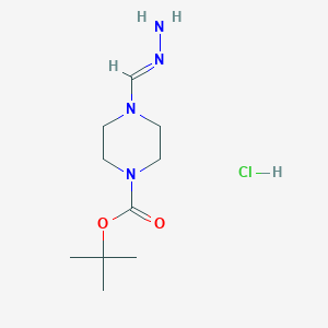 molecular formula C10H21ClN4O2 B3295411 1-Piperazinecarboxylic acid, 4-(aminoiminomethyl)-, 1,1-dimethylethyl ester, hydrochloride (1:1) CAS No. 887623-95-2