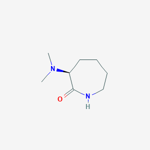 molecular formula C8H16N2O B3295419 L(-)-alpha-Dimethylamino-epsilon-capro-lactam CAS No. 88764-68-5