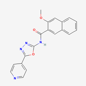 molecular formula C19H14N4O3 B3295436 3-methoxy-N-(5-(pyridin-4-yl)-1,3,4-oxadiazol-2-yl)-2-naphthamide CAS No. 887868-37-3
