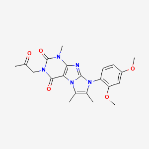 molecular formula C21H23N5O5 B3295437 6-(2,4-Dimethoxyphenyl)-4,7,8-trimethyl-2-(2-oxopropyl)purino[7,8-a]imidazole-1,3-dione CAS No. 887870-56-6