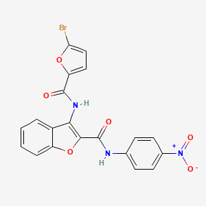molecular formula C20H12BrN3O6 B3295446 3-(5-bromofuran-2-carboxamido)-N-(4-nitrophenyl)benzofuran-2-carboxamide CAS No. 887877-57-8