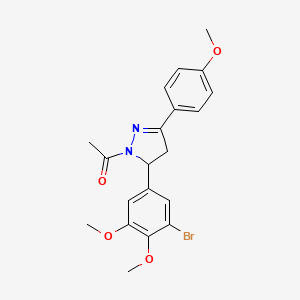 molecular formula C20H21BrN2O4 B3295466 1-(5-(3-bromo-4,5-dimethoxyphenyl)-3-(4-methoxyphenyl)-4,5-dihydro-1H-pyrazol-1-yl)ethanone CAS No. 887889-19-2