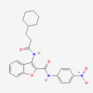 molecular formula C24H25N3O5 B3295481 3-(3-cyclohexylpropanamido)-N-(4-nitrophenyl)benzofuran-2-carboxamide CAS No. 887897-26-9