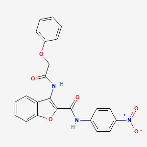 molecular formula C23H17N3O6 B3295495 N-(4-nitrophenyl)-3-(2-phenoxyacetamido)benzofuran-2-carboxamide CAS No. 887899-49-2