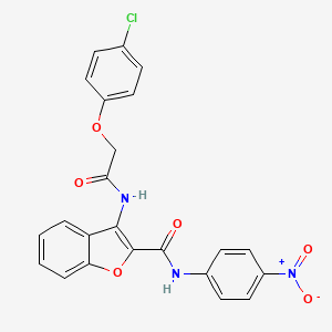 molecular formula C23H16ClN3O6 B3295499 3-(2-(4-chlorophenoxy)acetamido)-N-(4-nitrophenyl)benzofuran-2-carboxamide CAS No. 887899-53-8