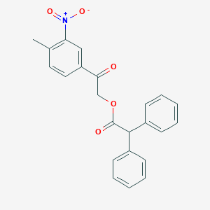 molecular formula C23H19NO5 B329553 2-(4-Methyl-3-nitrophenyl)-2-oxoethyl diphenylacetate 