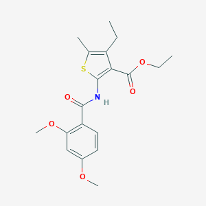 molecular formula C19H23NO5S B329555 Ethyl 2-[(2,4-dimethoxybenzoyl)amino]-4-ethyl-5-methyl-3-thiophenecarboxylate 