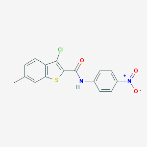 molecular formula C16H11ClN2O3S B329559 3-chloro-6-methyl-N-(4-nitrophenyl)-1-benzothiophene-2-carboxamide 