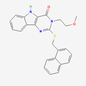 molecular formula C24H21N3O2S B3295600 3-(2-methoxyethyl)-2-((naphthalen-1-ylmethyl)thio)-3H-pyrimido[5,4-b]indol-4(5H)-one CAS No. 888441-49-4