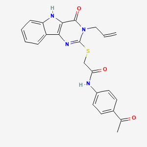 N-(4-acetylphenyl)-2-((3-allyl-4-oxo-4,5-dihydro-3H-pyrimido[5,4-b]indol-2-yl)thio)acetamide