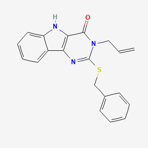 molecular formula C20H17N3OS B3295632 3-allyl-2-(benzylthio)-3H-pyrimido[5,4-b]indol-4(5H)-one CAS No. 888450-23-5