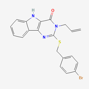 molecular formula C20H16BrN3OS B3295662 3-allyl-2-((4-bromobenzyl)thio)-3H-pyrimido[5,4-b]indol-4(5H)-one CAS No. 888453-05-2