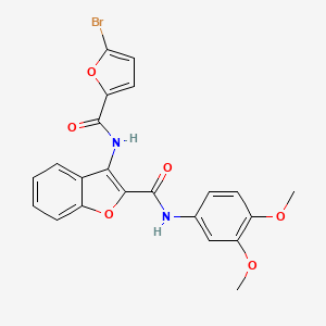 molecular formula C22H17BrN2O6 B3295667 3-(5-bromofuran-2-carboxamido)-N-(3,4-dimethoxyphenyl)benzofuran-2-carboxamide CAS No. 888455-89-8