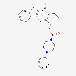 3-ethyl-2-((2-oxo-2-(4-phenylpiperazin-1-yl)ethyl)thio)-3H-pyrimido[5,4-b]indol-4(5H)-one