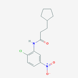molecular formula C14H17ClN2O3 B329568 N-(2-chloro-5-nitrophenyl)-3-cyclopentylpropanamide 
