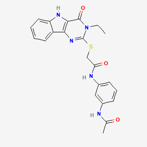 N-(3-acetamidophenyl)-2-({3-ethyl-4-oxo-3H,4H,5H-pyrimido[5,4-b]indol-2-yl}sulfanyl)acetamide