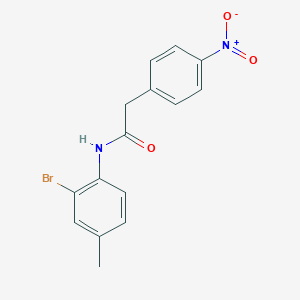 molecular formula C15H13BrN2O3 B329570 N-(2-bromo-4-methylphenyl)-2-(4-nitrophenyl)acetamide 