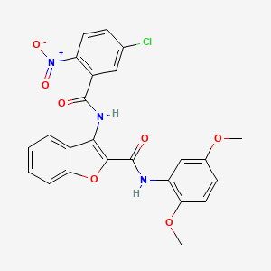 molecular formula C24H18ClN3O7 B3295706 3-(5-chloro-2-nitrobenzamido)-N-(2,5-dimethoxyphenyl)benzofuran-2-carboxamide CAS No. 888466-57-7