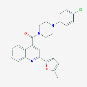 molecular formula C25H22ClN3O2 B329571 [4-(4-Chlorophenyl)piperazino][2-(5-methyl-2-furyl)-4-quinolyl]methanone 