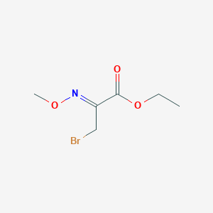 molecular formula C6H10BrNO3 B3295755 Propanoic acid, 3-bromo-2-(methoxyimino)-, ethyl ester CAS No. 88959-38-0