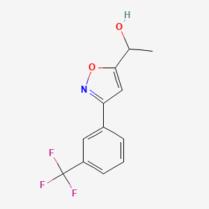 molecular formula C12H10F3NO2 B3295780 5-(1-Hydroxyethyl)-3-(3-trifluoroethyl)isoxazole CAS No. 889939-00-8