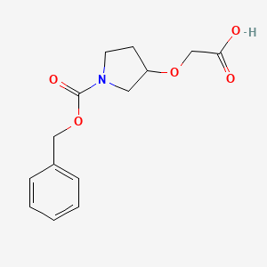 molecular formula C14H17NO5 B3295841 3-Carboxymethoxy-pyrrolidine-1-carboxylic acid benzyl ester CAS No. 889953-08-6