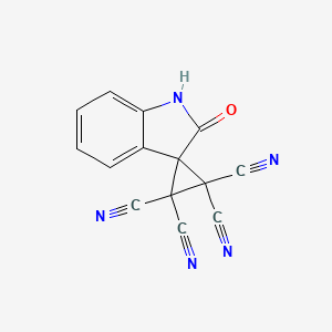 molecular formula C14H5N5O B3295866 2'-Oxo-1',2'-dihydrospiro[cyclopropane-1,3'-indole]-2,2,3,3-tetracarbonitrile CAS No. 890092-31-6