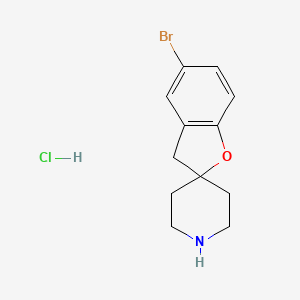 molecular formula C12H15BrClNO B3295893 5-broMo-3H-spiro[benzofuran-2,4'-piperidine] hydrochloride CAS No. 89038-93-7