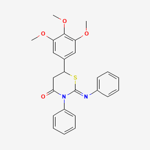 molecular formula C25H24N2O4S B3295910 (2Z)-3-phenyl-2-(phenylimino)-6-(3,4,5-trimethoxyphenyl)-1,3-thiazinan-4-one CAS No. 890612-20-1
