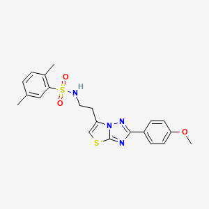 molecular formula C21H22N4O3S2 B3295948 N-(2-(2-(4-methoxyphenyl)thiazolo[3,2-b][1,2,4]triazol-6-yl)ethyl)-2,5-dimethylbenzenesulfonamide CAS No. 891098-15-0