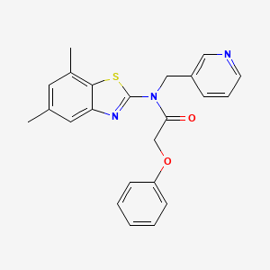 molecular formula C23H21N3O2S B3295993 N-(5,7-dimethylbenzo[d]thiazol-2-yl)-2-phenoxy-N-(pyridin-3-ylmethyl)acetamide CAS No. 891115-47-2