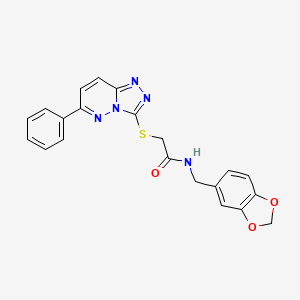 molecular formula C21H17N5O3S B3295998 N-(1,3-benzodioxol-5-ylmethyl)-2-[(6-phenyl[1,2,4]triazolo[4,3-b]pyridazin-3-yl)thio]acetamide CAS No. 891117-61-6