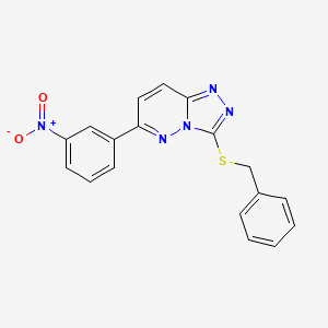 molecular formula C18H13N5O2S B3296003 3-(Benzylthio)-6-(3-nitrophenyl)-[1,2,4]triazolo[4,3-b]pyridazine CAS No. 891120-83-5