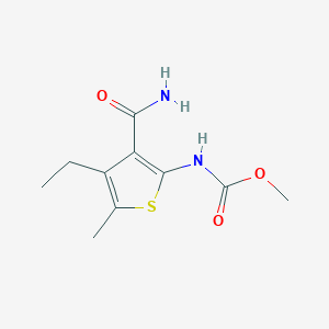 molecular formula C10H14N2O3S B329601 Methyl 3-(aminocarbonyl)-4-ethyl-5-methyl-2-thienylcarbamate 