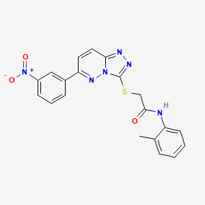 molecular formula C20H16N6O3S B3296011 2-((6-(3-nitrophenyl)-[1,2,4]triazolo[4,3-b]pyridazin-3-yl)thio)-N-(o-tolyl)acetamide CAS No. 891121-31-6