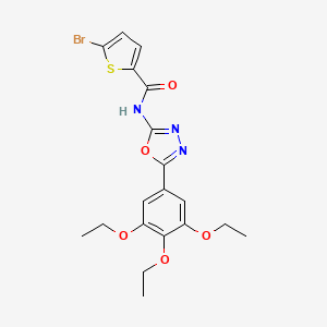 molecular formula C19H20BrN3O5S B3296026 5-bromo-N-[5-(3,4,5-triethoxyphenyl)-1,3,4-oxadiazol-2-yl]thiophene-2-carboxamide CAS No. 891126-05-9