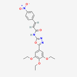 molecular formula C23H24N4O7 B3296027 (E)-3-(4-nitrophenyl)-N-(5-(3,4,5-triethoxyphenyl)-1,3,4-oxadiazol-2-yl)acrylamide CAS No. 891127-33-6