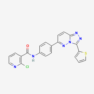 molecular formula C21H13ClN6OS B3296032 2-chloro-N-(4-(3-(thiophen-2-yl)-[1,2,4]triazolo[4,3-b]pyridazin-6-yl)phenyl)nicotinamide CAS No. 891128-98-6