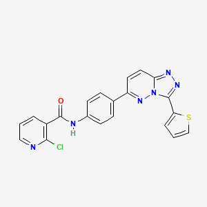 molecular formula C21H13ClN6OS B3296032 2-chloro-N-{4-[3-(thiophen-2-yl)-[1,2,4]triazolo[4,3-b]pyridazin-6-yl]phenyl}pyridine-3-carboxamide CAS No. 891128-98-6